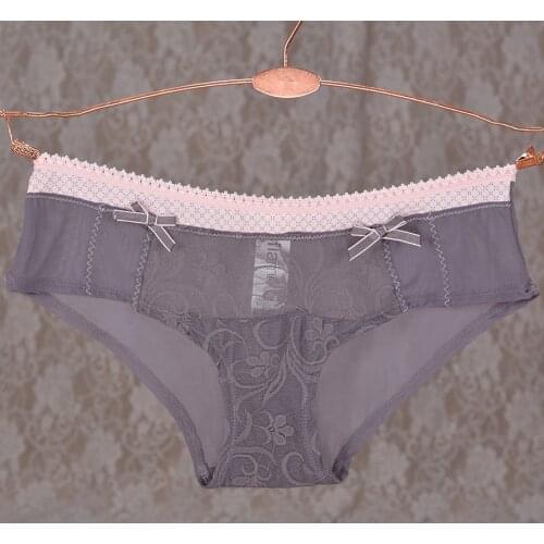 Fashion and comfortable panties ultra-thin transparent perspective gauze lace sexy temptation butt-lifting trunk