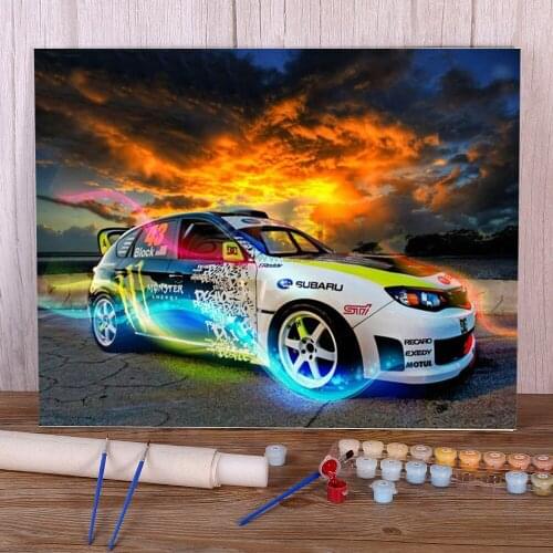 Landscape Car Coloring By Numbers Painting Kit Oil Paints 40*50 Boards By Numbers Home Decoration For Handiwork