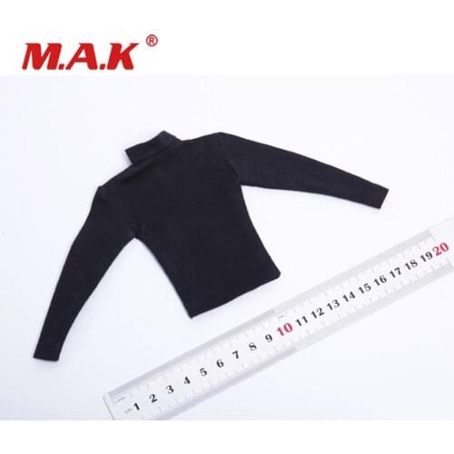 New 1/6 Long-sleeved Shirt Sweatshirt Black/Blue Color Clothes Accessories for 12" Male Action Figure Dolls Thin