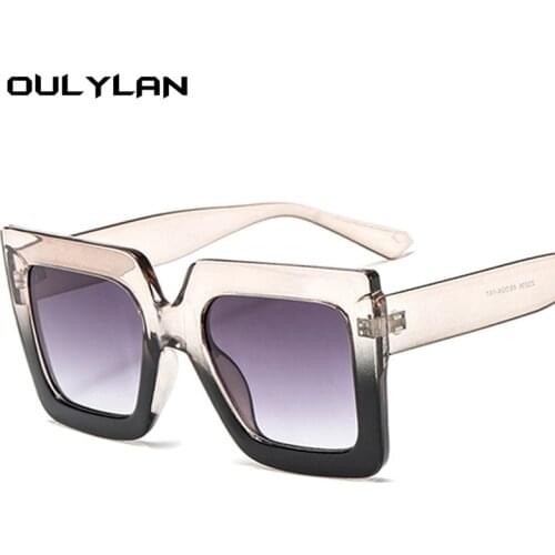 Oulylan Oversized Sunglasses Men Women Luxury Brand Designer Gradient Sun Glasses Shades Retro Big Frame Shield Sunglass