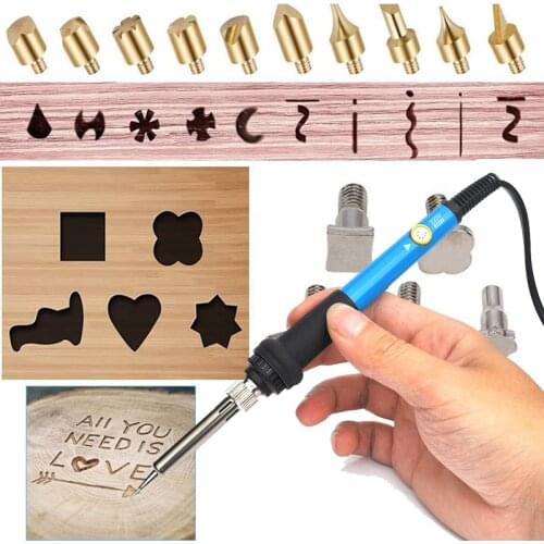 Soldering Iron for Plastic Adjustable Temperature with Wood Burner Cautery Tip and Repair Diy Pyrography Pen Craft Tool Set