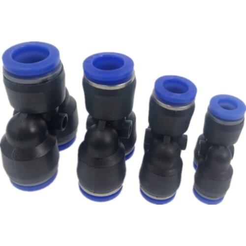 5Pcs "Y" Pneumatic Connector Tee Union Push In Fitting for Air Pipe joint OD 4 6 8 10 12MM