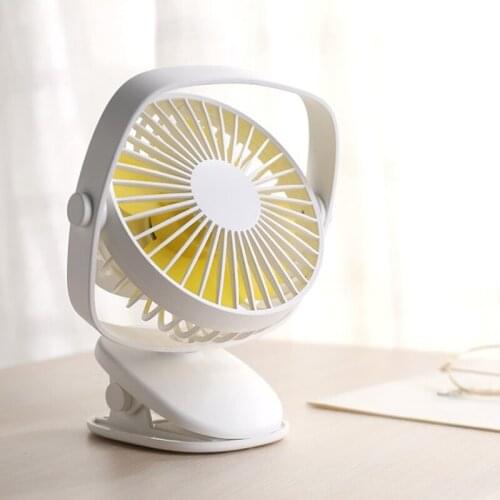 2000mAh Portable Cooling Mini USB Fan 3 Speeds 360 Degree All-round Rotation Rechargeable Air Fan USB Charging Desktop Clip Fan