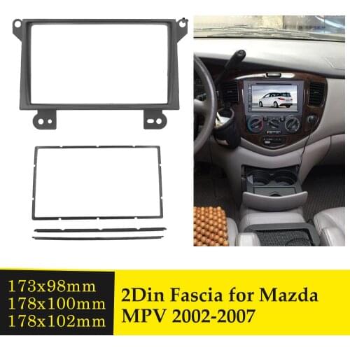 2 Din Car Radio Fascia for Mazda MPV 2002-2007 Stereo Audio Refitting Mounting Trim Panel Plate CD DVD Player Installation Bezel