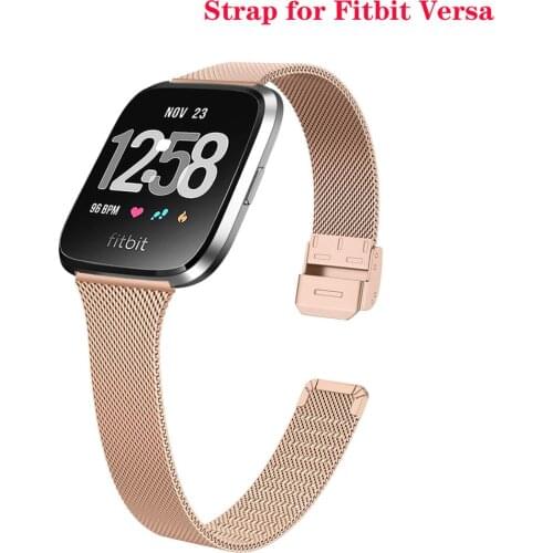 Band for Fitbit Versa/Lite/Versa2 Smart watch replacment Stainless Steel Metal Slim Milanese Loop Bracelet Strap Fitbit Versa 2