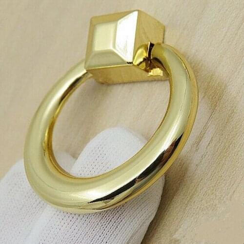 Modern fashion gold shaky drop rings furniture knobs gold drawer cabinet knob gold drop rings dresser cupboard door pull handle