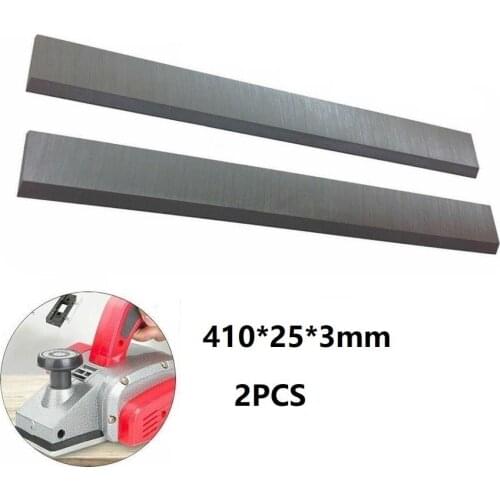 2Pcs 410x25x3mm HSS Planer Blade Knives Wood Planer Cutting Tool No Slots/Holes-Spares Woodworking Accessory