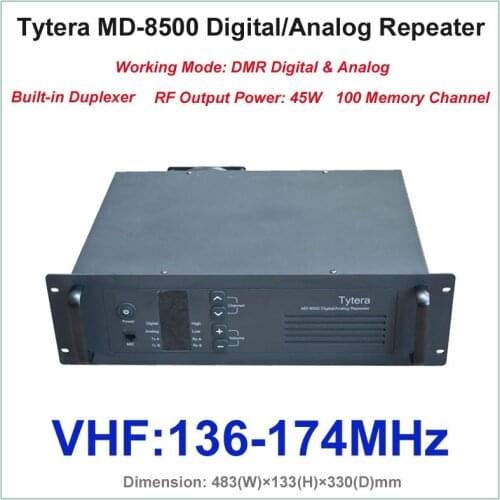 Tytera TYT MD-8500 VHF 136-174MHz DMR Digital & Analog Professional Walkie Talkie Repeater with Duplexer(RF Output Power 45W)