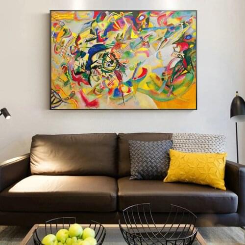 Wassily Kandinsky-Composition VII,1913 Abstract art Wall Art hand painted Modern Canvas Paintings Pop Art Wall Pictures Cuadro