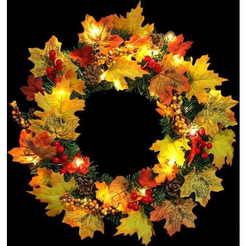 Christmas garland decorations Farmhouse decor Xmas door wreath Fall wreaths home thanksgiving 40cm