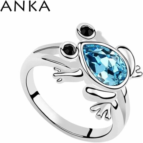 ANKA Special Offer For Frog Ring Crystals from Austria Crystal Animal Fine Jewelry Free Shipping #97886