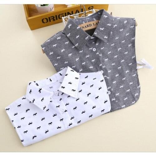 Decorative New pearl flowers horse print wild sequins bead caterpillar Women 's Blouse sweater decorative fake collar cotton