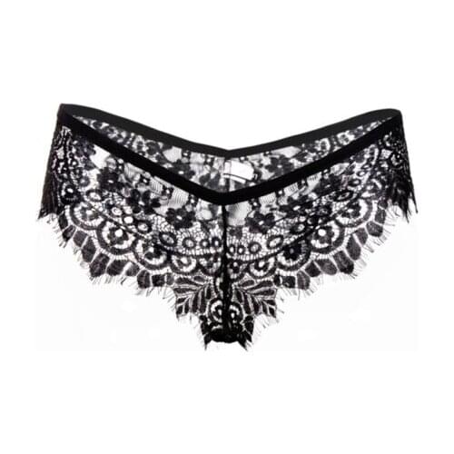 Women Lace Mesh Floral Leaf High Waist Underwear Hollow Out Solid Lingerie Knickers Thongs G-string Panties Porno Briefs