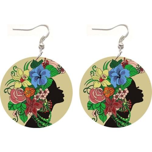 1Pair Beauty Flower African Women Drop Earrings Acrylic Earring Jewelry For Womens Gift Fashion Lady Charm Big Earrings