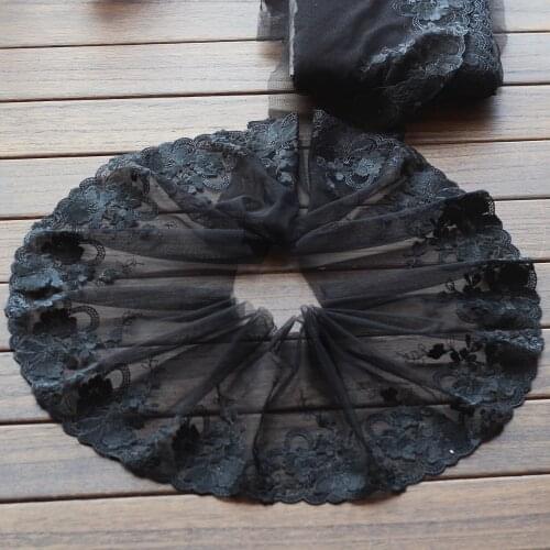 2 Yards Lace Trim red+black Embroidered flowers Lace Ribbon 7.09Inches Wide High Quality