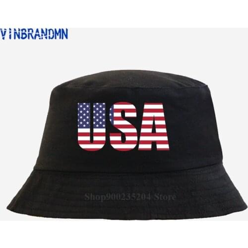 2021 Hot sale USA Flag Star Printed Striped Printed Bucket hats fashion fishing hats Casual Soft cotton youth all-match sun hats