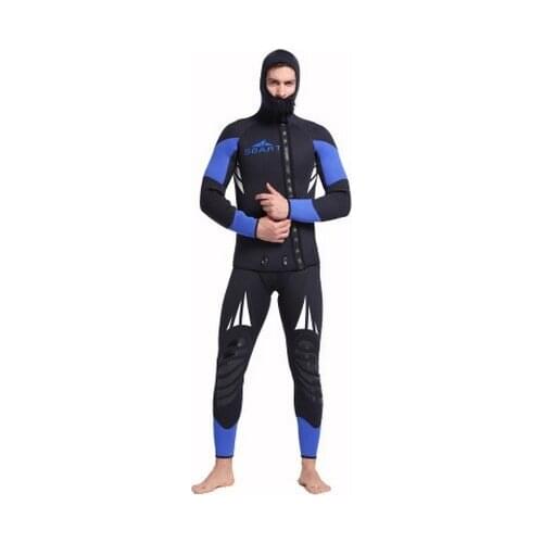 5MM Men Neoprene Scuba Front Zipper UnderWater Hunting Diving Suit Full Body Spearfishing Snorkeling Warm Surfing WetSuit Hooded
