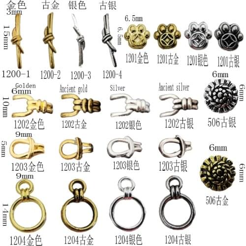 50pcs/Pack Alloy Nail Art Charms Decals Ancient Gold Silver Knot Chain Footprint Circle 3D DIY Metal Accessories Sticker Tools