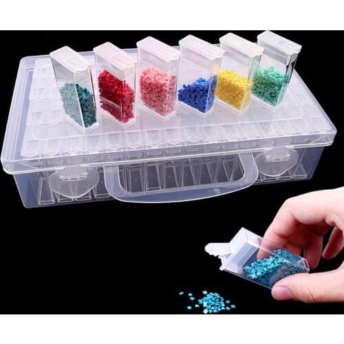 64 Gird Diamond Painting Box Storage Tool Accessories Bead Container Rhinestone Diamond Embroidery Stone Storage Box