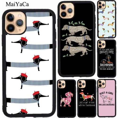 MaiYaCa Dachshund Doxie Flower Dog Puppy For iPhone 11 Pro Max XS X XR SE 2020 7 8 Plus Case For iPhone 12 Pro Max mini