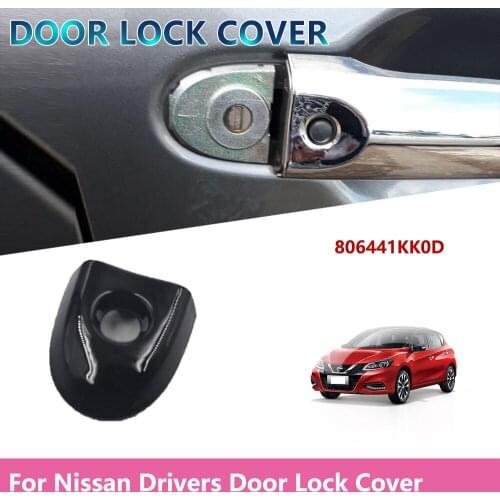 Black 806441KK0D For-Nissan Juke & Micra Drivers Door Lock Cover with Key Hole Car Accessories Replacement Door Lock Cover