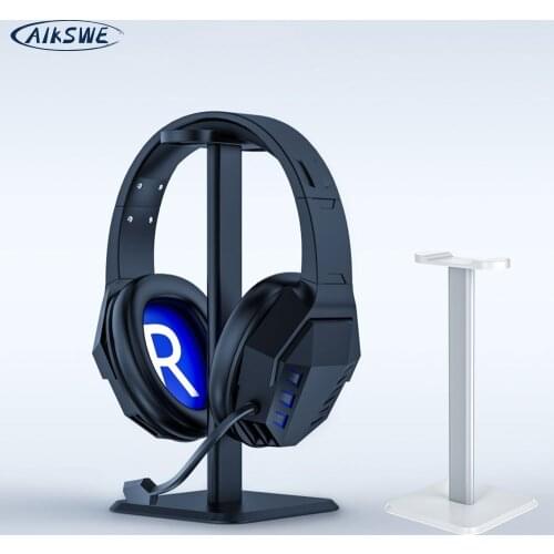 AIKSWE Headphones Stand Stable Headset Holder Aluminum Supporting Bar ABS Anti-Slip Base Earphone Holder For All Size Headphones