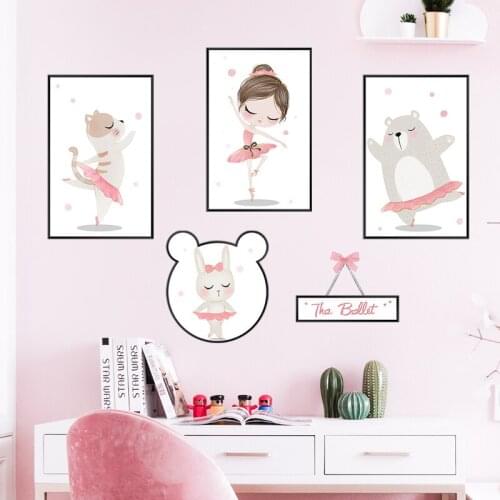 Pink Girl Wall Stickers Home Decor Kids Room Nursery Art Decals Bedroom Living Room Decoration Decals for Furniture Wallpaper