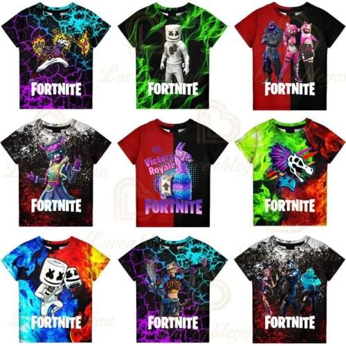 Victory Royale T-shirt Fortnite Tshirt Childrens Game 3D T-shirt Baby Clothing Tshirts Women Kids Hero Boys Girls Tops