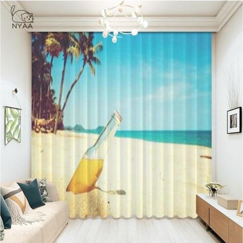 Colorful Ocean Beach Sunrise Curtains In Hotel Floral Curtains For Kitchen On Window Living Room Curtain Salon Micro Shading