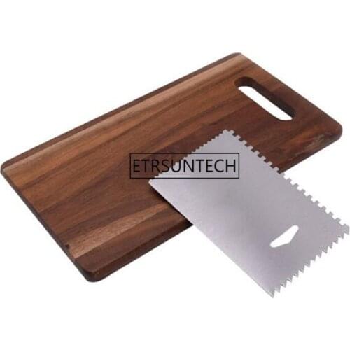 Stainless Steel Cake Scraper Fondant Mousse Spatula Smoother Blade With Sawtooth Kitchen Cake Pastry DIY Baking Tool