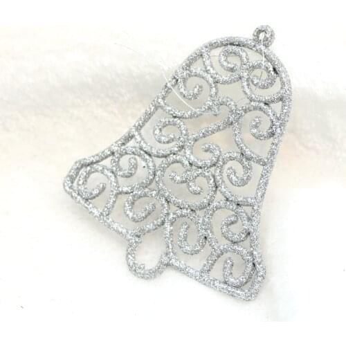 AHYONNIEX 1 PC Gold powder 8.5CMX10CM Christmas bell tree Ornaments pendant Xmas tree present adornments DIY party accessories