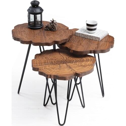 Special YapımKütük Spruce Tree, Walnut Color, Laser Burning Zigon coffee table coffee tables table basse furniture living room table