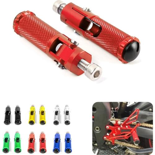 Universal M8 Motorcycle Racing Bike Folding Footrests Footpegs Rear Foot Pegs Passenger Pedal for Rearset