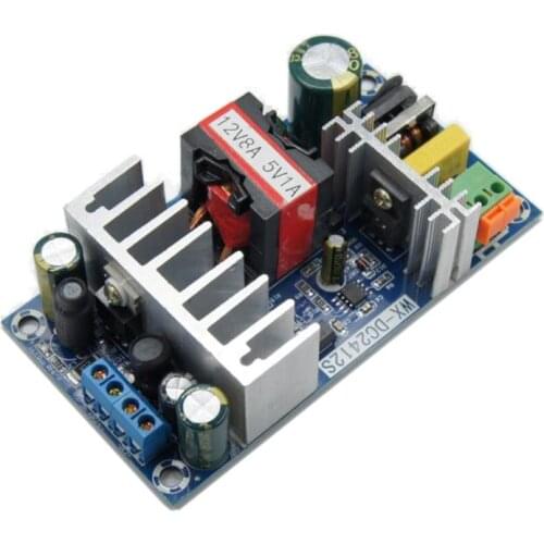 Dual Output AC Converter 110V 220V to 12V 8A / 5V 1A 100W AC-DC Switching Power Supply Board Voltage Converter Adapter