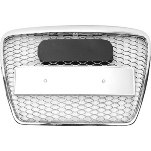 Car Front Bumper Grill Center Grille for Audi A6/S6 2006 2007 2008 2009 2010 2011 for RS6 Style Car-Styling Grill Mesh