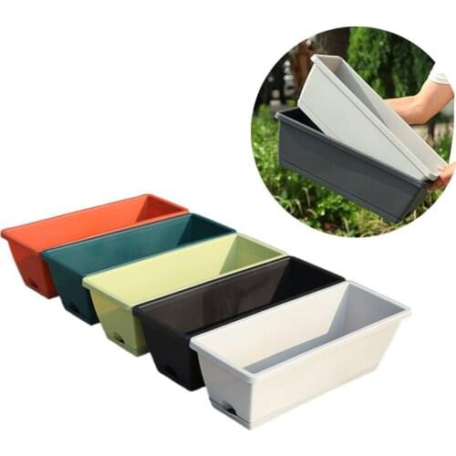 With Cato Plastic Flower Pots Family Balcony Planting Vegetables And Flowers Extra Large Rectangular Planting Groove