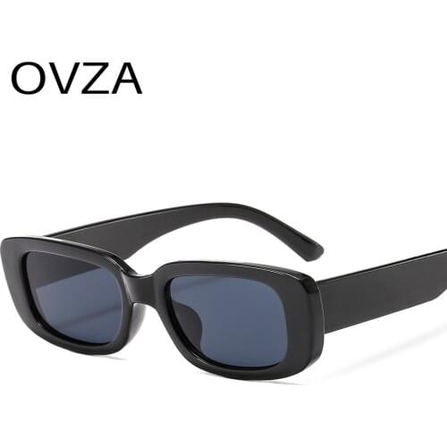 OVZA Narrow Sunglasses for Women Fashion Men Rectangle Eyeglasses UV400 Translucent Candy Color S6001