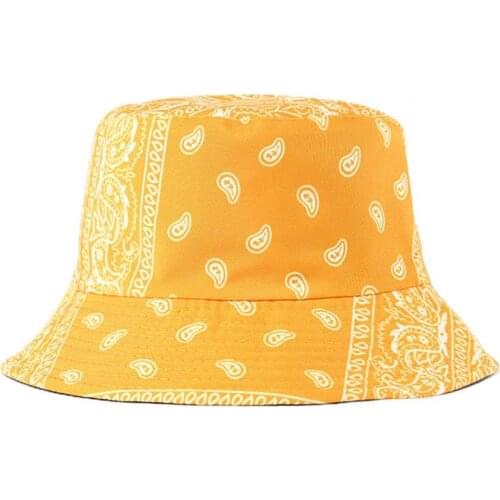 Fisherman Hat Cashew Printing Double Side Wear Cotton Keep Warm Foldable Bucket Hat for School Bucket Hat Unisex Bob Caps