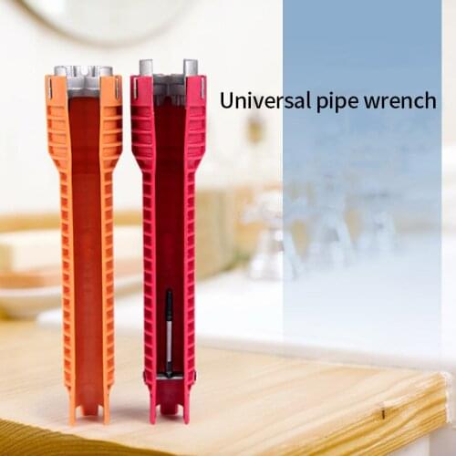 8 In 1 Bathroom Sink Wrench Installation Faucet Bathroom Water Pipe Universal Alloy Socket Wrench with Broken Screw Extractor