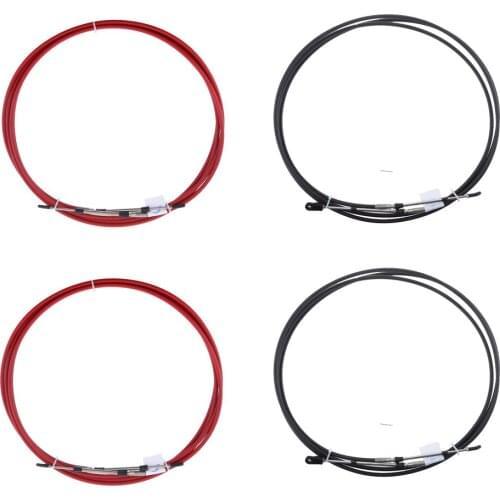 4 Sets 10FT Universal Marine Throttle Control Cable for Yamaha Outboards - Red + Black