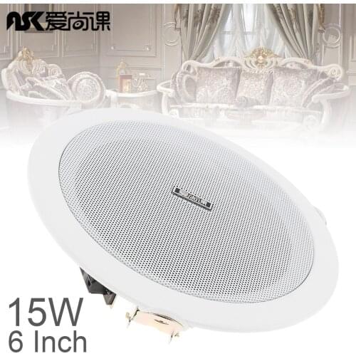 6 Inch 15W Microphone USB MP3 Player Ceiling Speaker Public Broadcast Background Music Speaker for Home Supermarket Restaurant