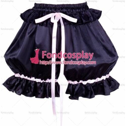 Black Gothic Lolita Punk Bloomers Satin Pants Have A Bowknot Cosplay Costume Custom-made[G592]