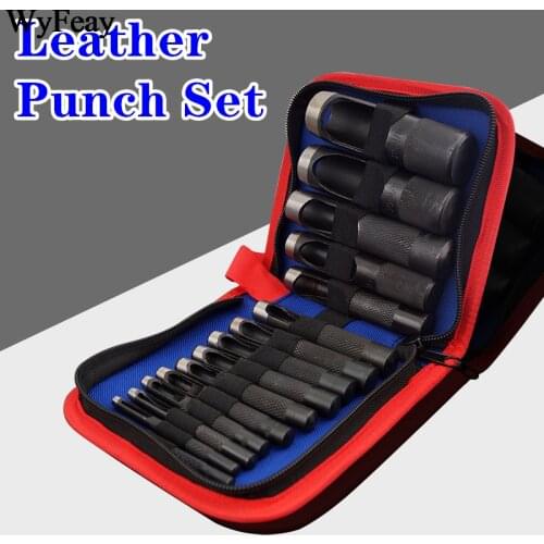 1Set Oxford Cloth Packaging Punching Round Carbon Steel Leather Hole Punch Puncher Watch Belt Band Plastic Rubber Tools Eyelets