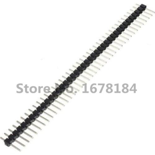 100pcs 40 Pin 1x40 Single Row Male 2.54 Breakable Pin Header Connector Strip for Arduino Black