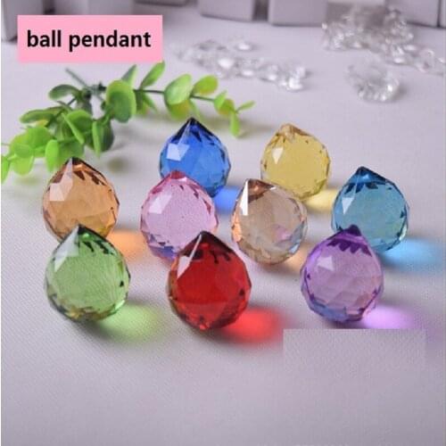 30mm wedding chandelier lighting glass white crystal ball faced pendant for fengshui bead curtain christmas decoration,10pcs/lot