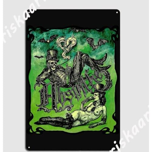 Absinthe Metal Sign Mural Painting Customize Wall Mural Kitchen Tin sign Posters