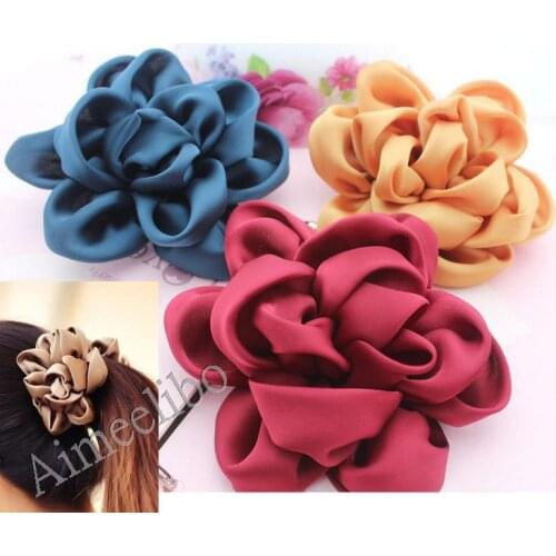 DIY Rose Flowers Accessories Without Clips, Satin Ribbon Flower, Jewelry / Hair Accessories Wholesale