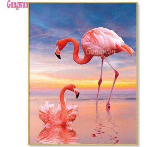 Diamond mosaic Flamingo Animal pattern Full Square Round stones DIY 5D Diamond Painting Cross Stitch Kits rhinestone Embroidery