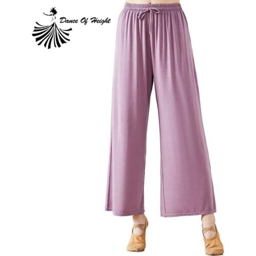 New Modal Wide Leg Pants Modern Dance Practice Trousers For Women Classical Dance Wear Yoga Clothes High Waist Straight Drape