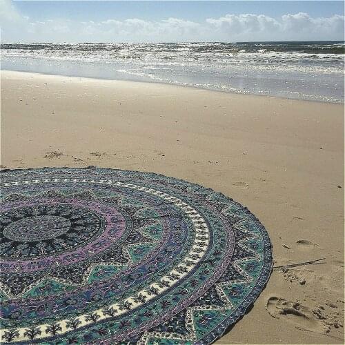3D Print Bohemian Beach Towels Round Chiffon Towel Quick Dry Mandala Yoga Mat Tapestry Seaside Meditation Beach Rest Easy Clean